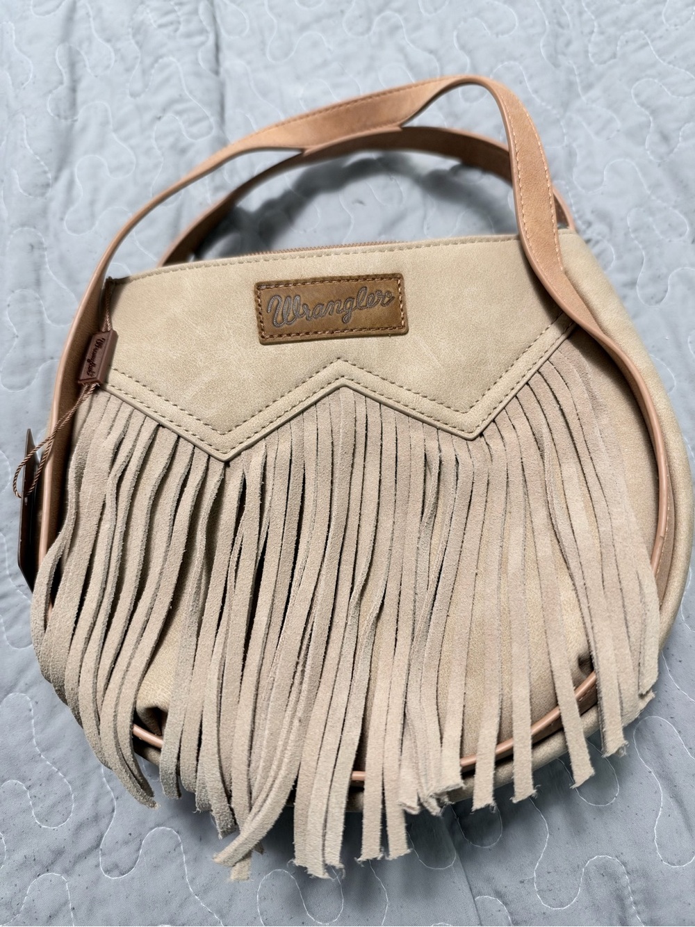Wrangler Tan Fringe Crossbody Bag